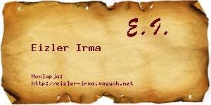 Eizler Irma névjegykártya