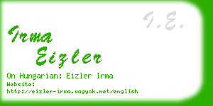 irma eizler business card